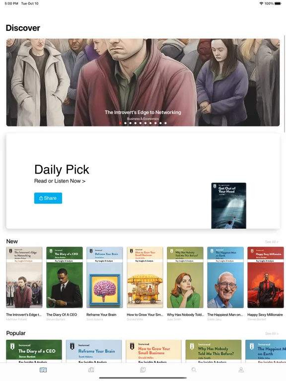 Instaread: Learn Something New iPad  Screenshots