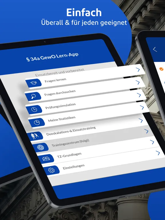 Captures d'écran de § 34a GewO Lern-App iPad 