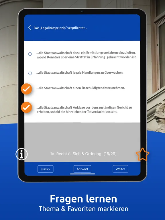 Captures d'écran de § 34a GewO Lern-App iPad 