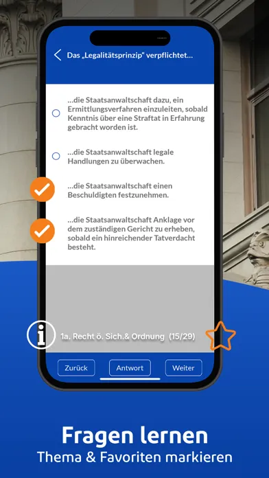 Captures d'écran de § 34a GewO Lern-App