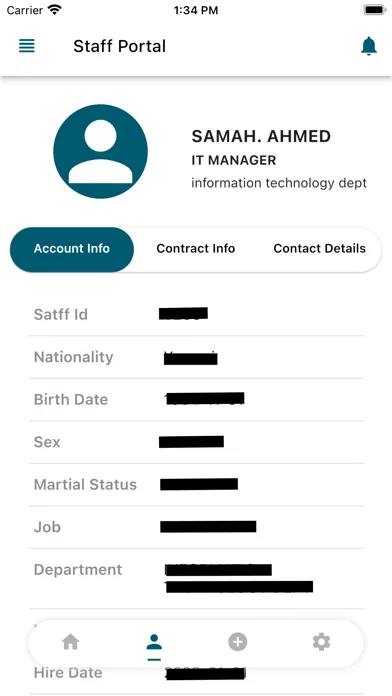 Captures d'écran de HR Staff Portal