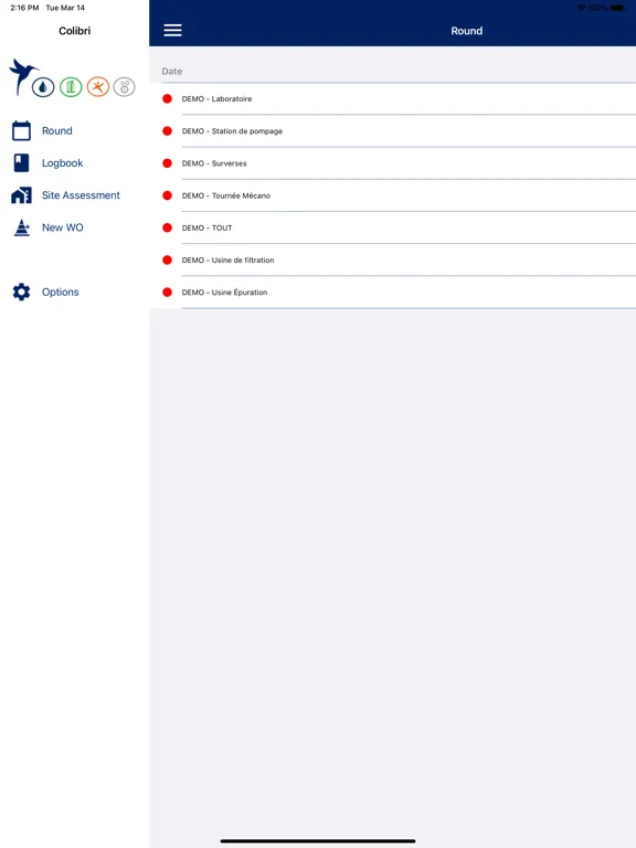 ภาพหน้าจอของ Colibri Helios iPad 
