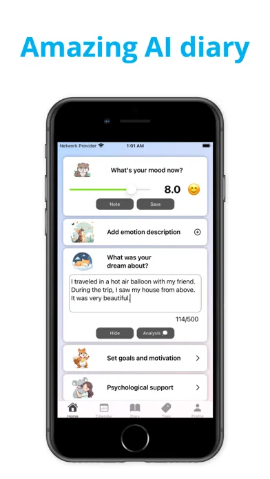 AI Dream Analyzer - Mila Diary Screenshots