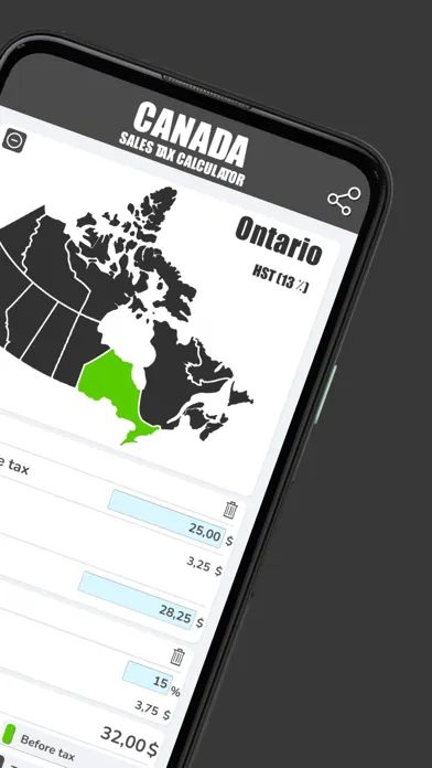 Capturas de pantalla de Canadian Sales Tax Calculation