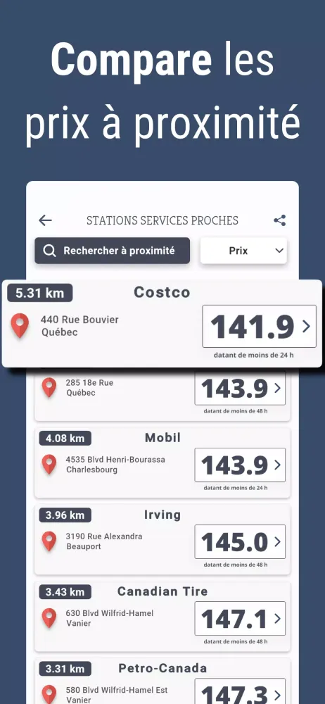 Screenshot di Prix Essence Quebec Gas Prices