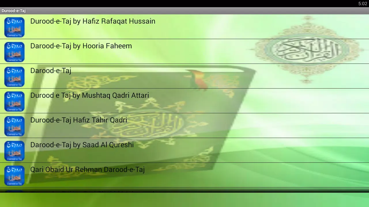 Ảnh chụp màn hình của Durood e Taj Videos
