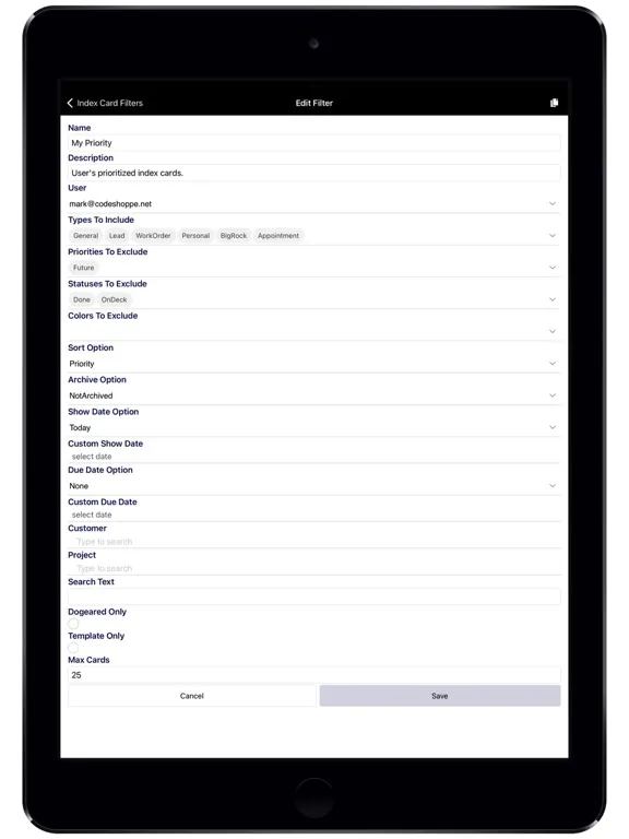Скриншоты Just Index Cards iPad 