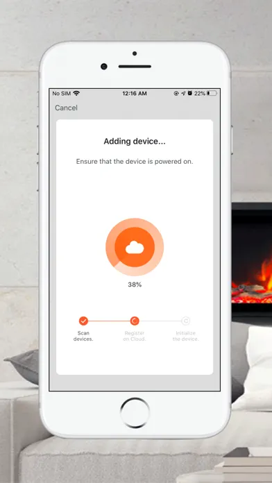 Tangkapan layar Smart Flame Connect