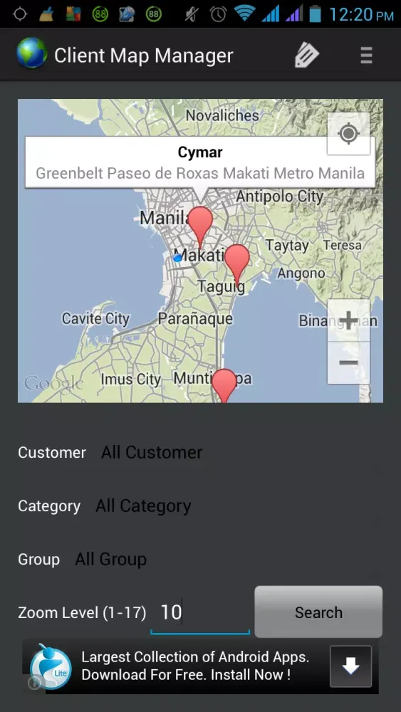 Client Map Manager應用截圖