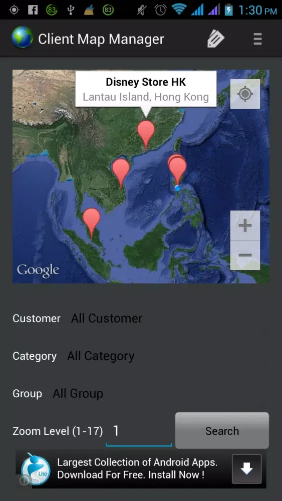 Client Map Manager應用截圖