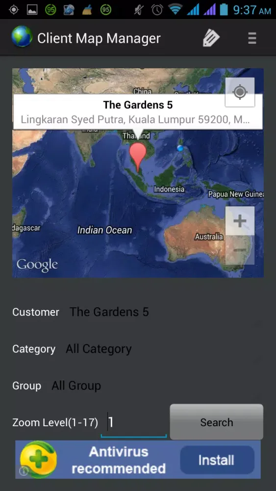 Client Map Manager應用截圖