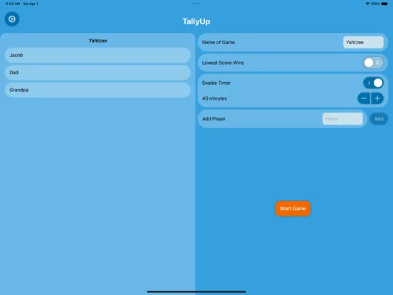 TallyUp - Simple Scorecard iPad  Screenshots