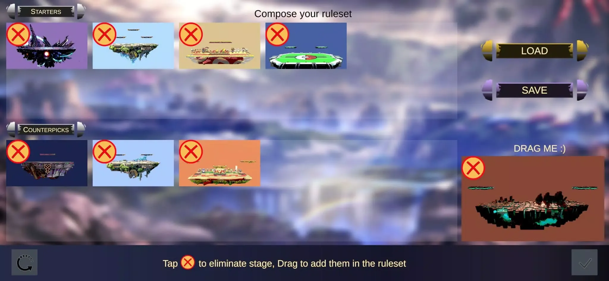 Capturas de tela do Smash Ultimate Stage Striker