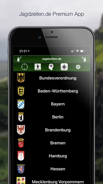 Captures d'écran de Jagdzeiten.de Premium App