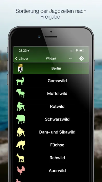 Captures d'écran de Jagdzeiten.de Premium App