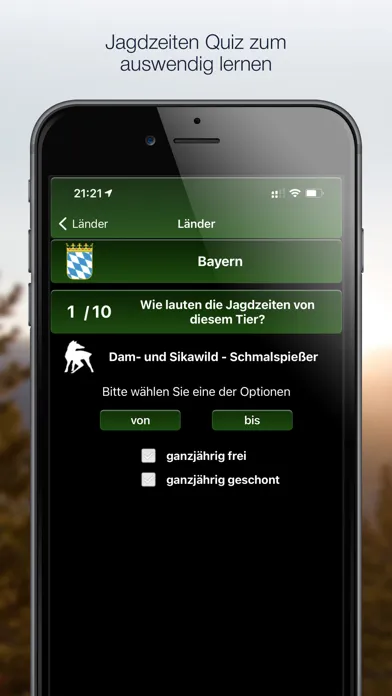 Captures d'écran de Jagdzeiten.de Premium App