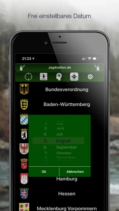 Captures d'écran de Jagdzeiten.de Premium App