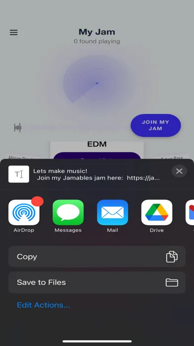 Captures d'écran de Jamables social music app