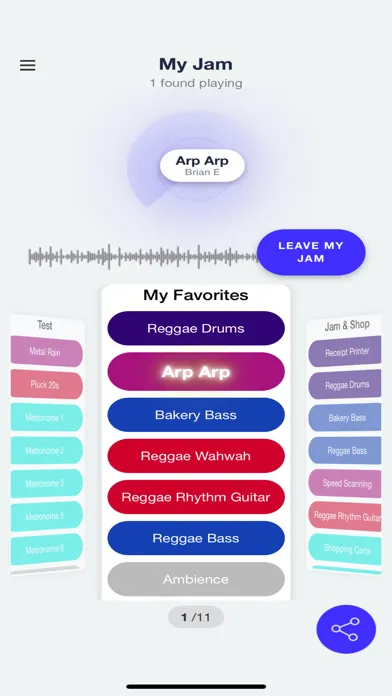 Captures d'écran de Jamables social music app