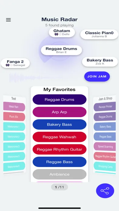 Captures d'écran de Jamables social music app
