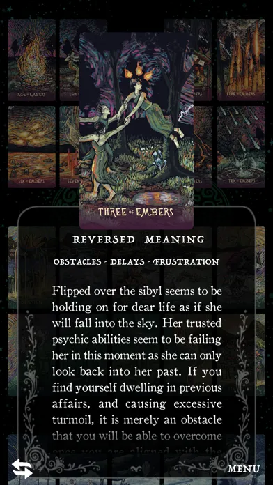 Tangkapan skrin Pocket Visions Tarot