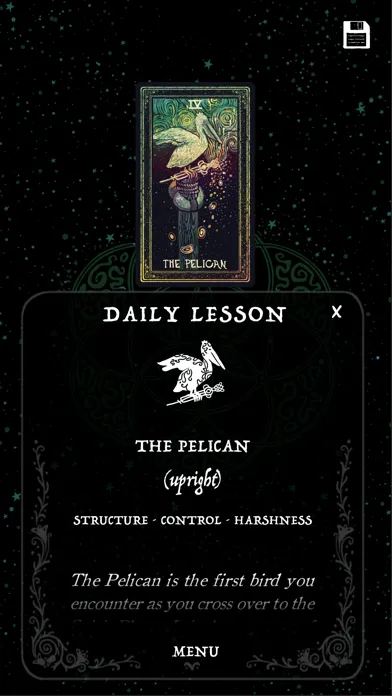 Tangkapan skrin Pocket Visions Tarot