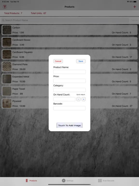 Ảnh chụp màn hình của Direct Sales Inventory Manager iPad 