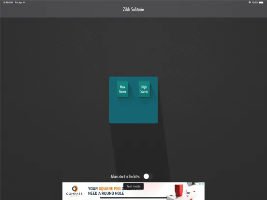 Tangkapan layar Zilch Solitaire iPad 