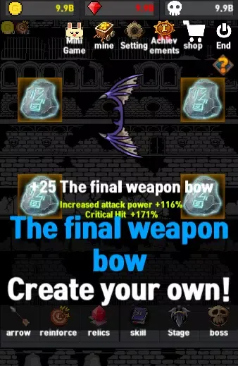 Tangkapan layar Grow final weapon bow