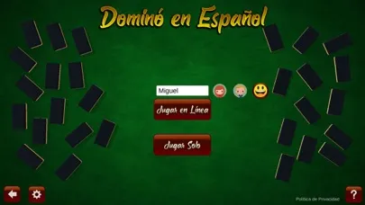 Capturas de tela do Dominó en Español