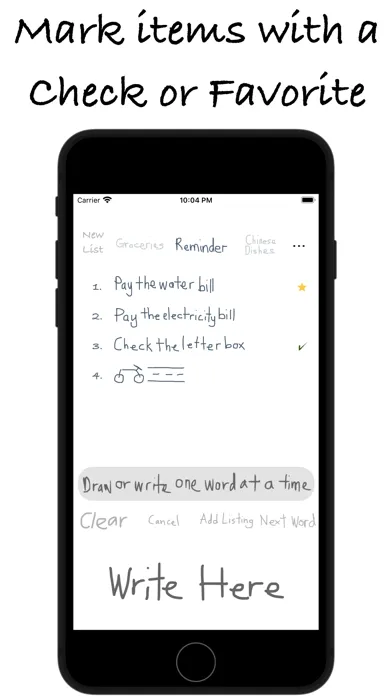 Capturas de tela do List Writer - Touch or Pen
