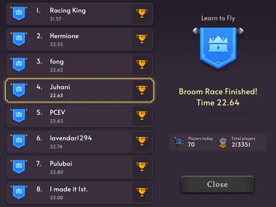 Tangkapan skrin Broom Race iPad 