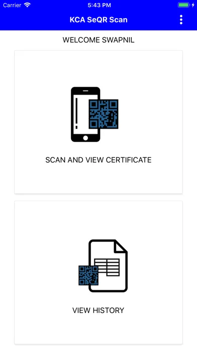 Скриншоты KCA SeQR Scan