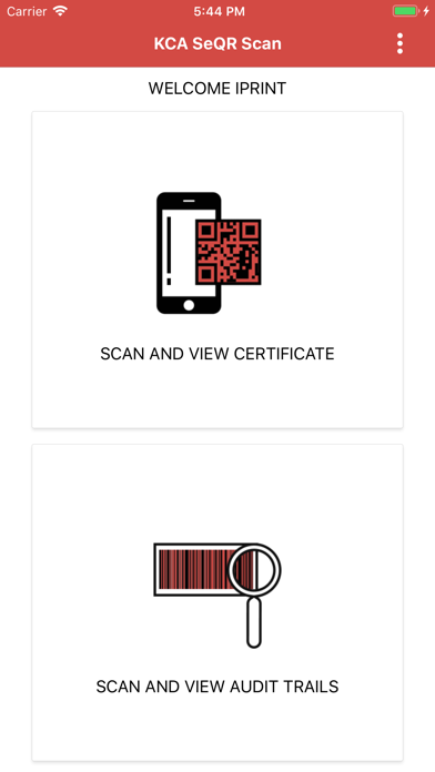 Screenshot di KCA SeQR Scan