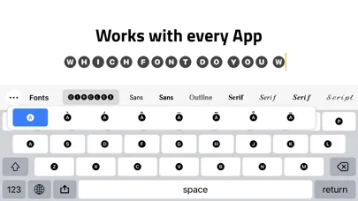 Fonts keyboard - for iPhones Screenshots