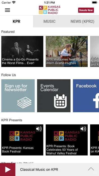 Zrzuty ekranu Kansas Public Radio