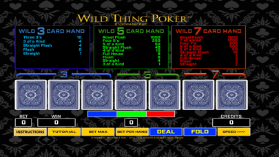 Captures d'écran de Wild Thing Poker