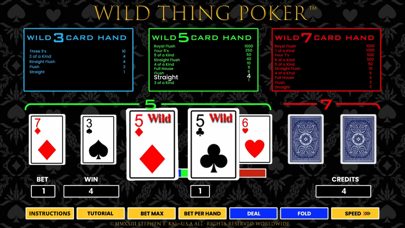 Captures d'écran de Wild Thing Poker
