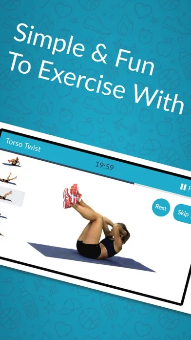 Capturas de tela do Abs Fitness Sit Ups Workouts