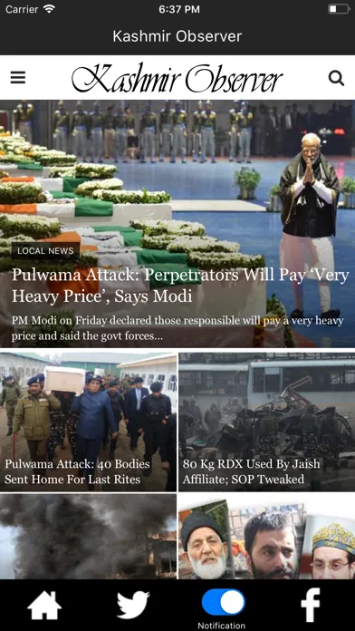 Tangkapan layar Kashmir Observer