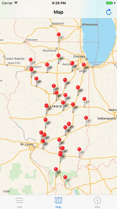Zrzuty ekranu IDOT Rest Areas - Illinois Car