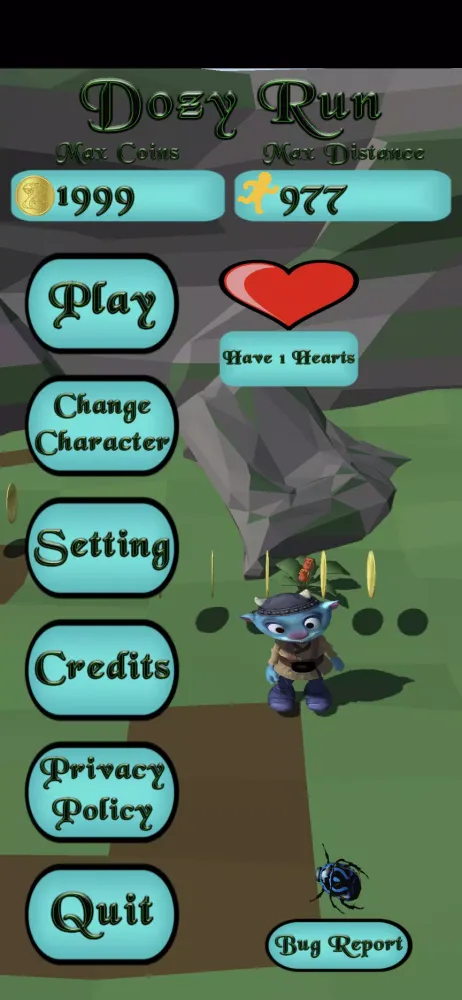 Capturas de tela do Dozy Run