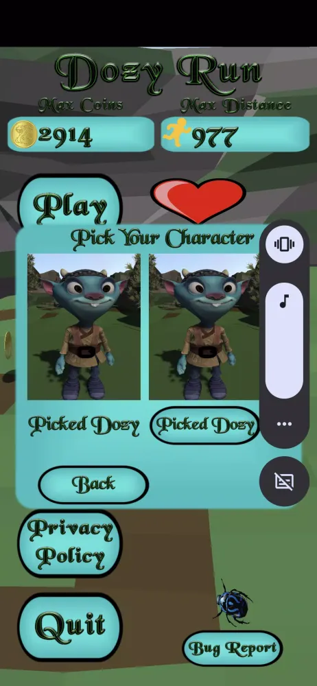 Capturas de tela do Dozy Run