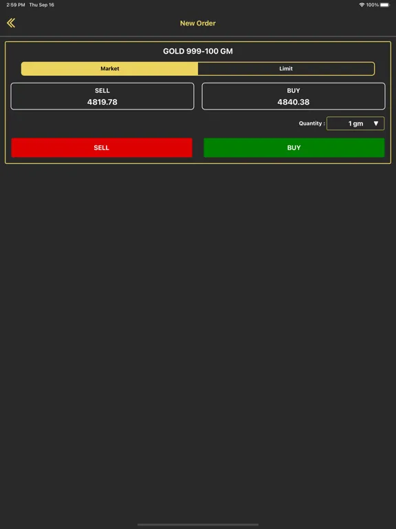 Tangkapan layar Kiran Gold iPad 