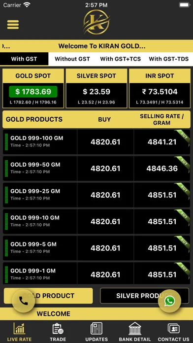 Tangkapan layar Kiran Gold