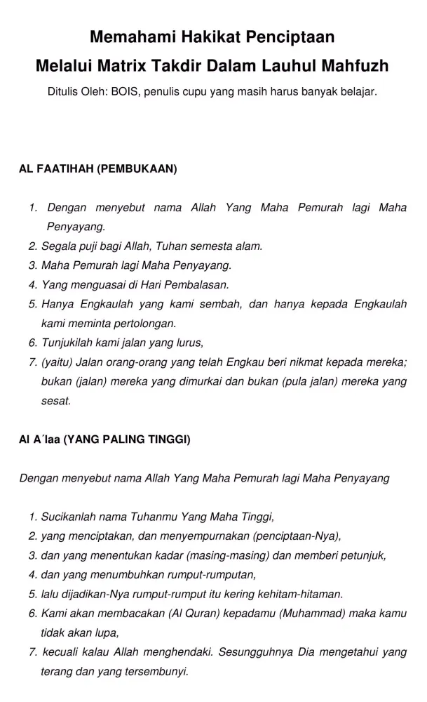 Matrix Takdir Lauhul Mahfuzh Screenshots