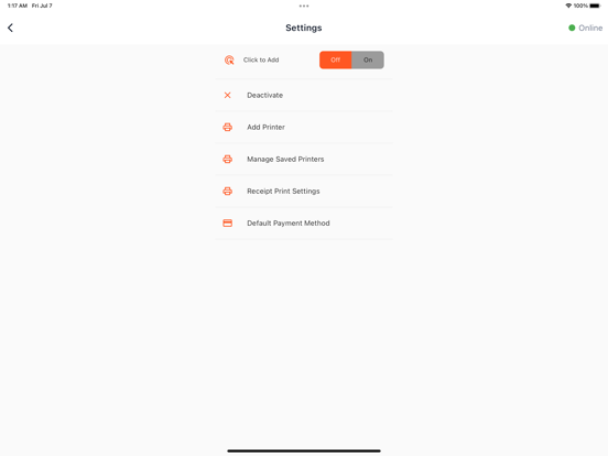 Скриншоты Kiwi POS iPad 
