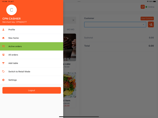 Скриншоты Kiwi POS iPad 