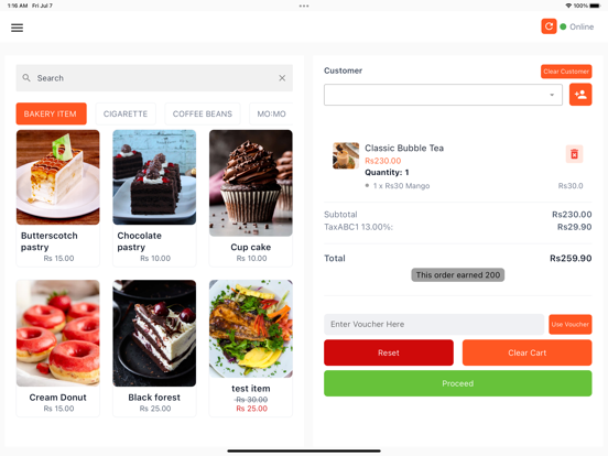 Скриншоты Kiwi POS iPad 