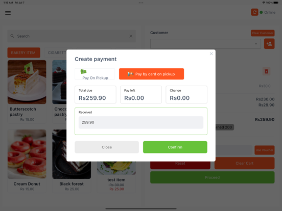Скриншоты Kiwi POS iPad 